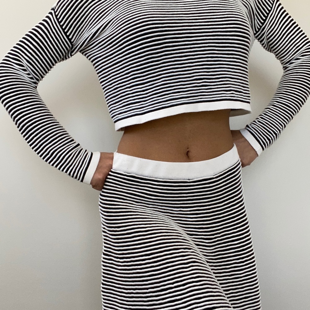Black and White Skirt Set